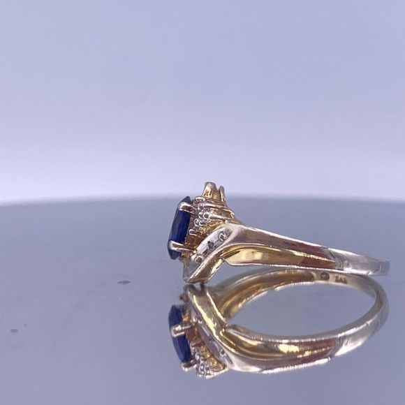 Vintage Sterling Silver Two-Tone Sapphire Ring - Picture 16 of 16